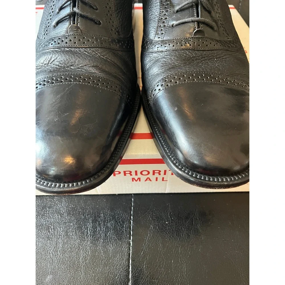 Vintage Mezlan Marque‎ Black Cap Toe Wingtip Oxfords
